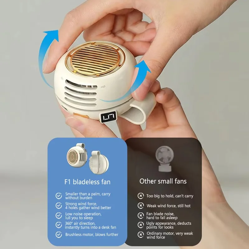 Lenovo Mini Clip-Ventilator – Blattloser Usb-Akku-Ventilator Für Outdoor Und Camping Lenovo Mini Clip-Ventilator – Blattloser Usb-Akku-Ventilator Für Outdoor Und Camping - Image 6