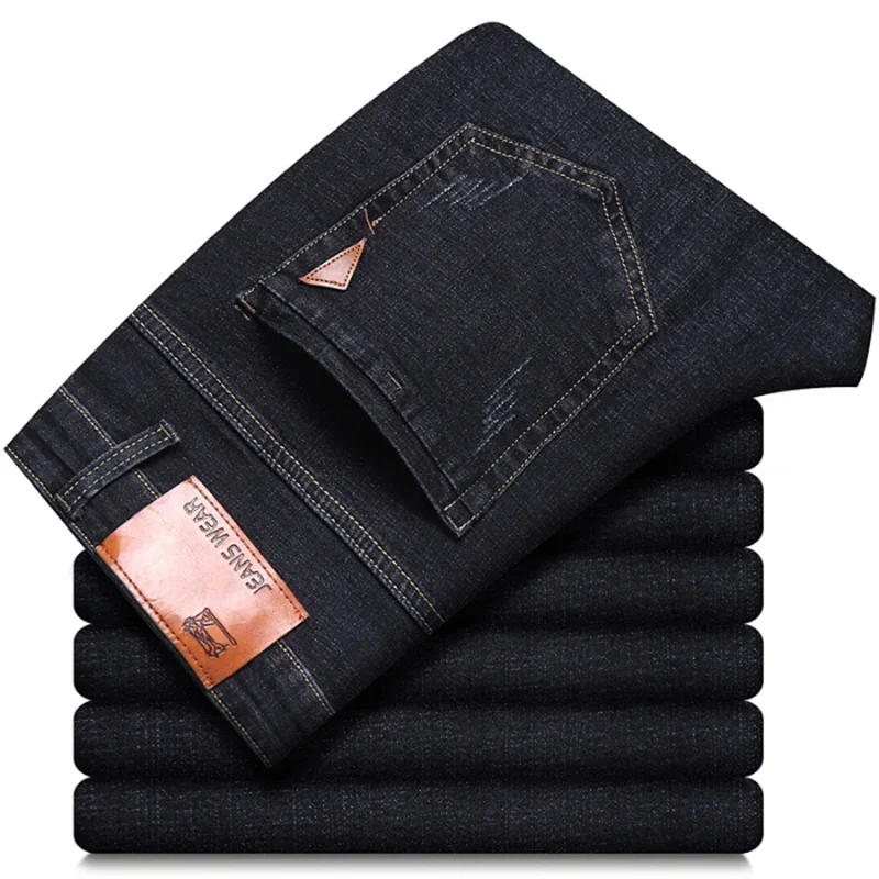 Männer Mode Gerade Jeans Männer 2025, Neue Stretch Slim Fit Hosen Bequeme Weiche Business Denim Hosen Männliche Marke Kleidung Männer Mode Gerade Jeans Männer 2025, Neue Stretch Slim Fit Hosen Bequeme Weiche Business Denim Hosen Männliche Marke Kleidung - Image 4