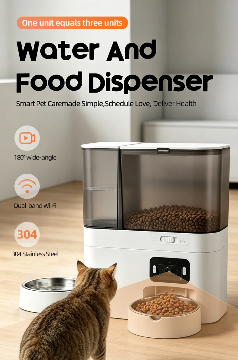 Intelligent Automatic Cat Feeder With Built-In Water Dispenser Integrated Pet Feeding Station Button-Wifi-Video Timed And Quanti Intelligent Automatic Cat Feeder With Built-In Water Dispenser Integrated Pet Feeding Station Button-Wifi-Video Timed And Quanti - Image 9