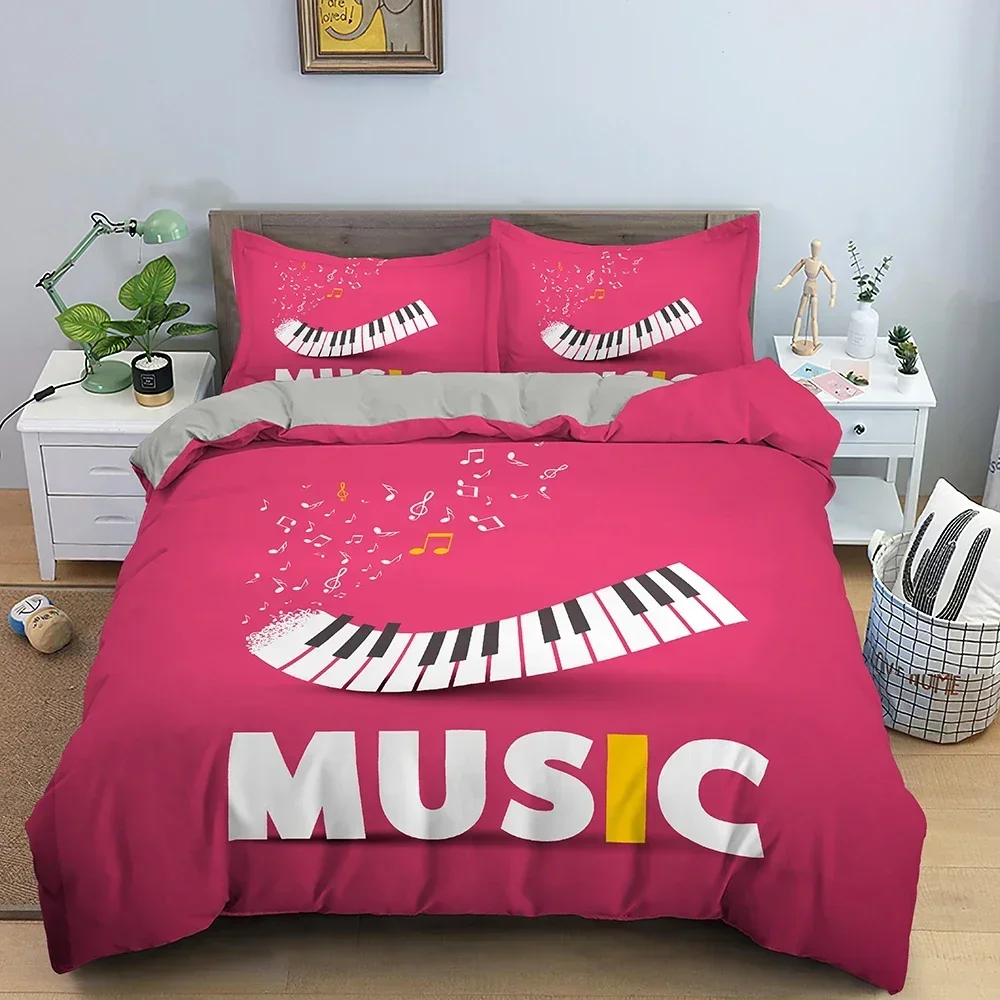 Musik Bettwäsche Set Klavier Tastatur Musik Note Bettbezug Queen Size Bettwäsche Tröster Mikrofaser Gitarre Polyester Bettwäsche Sets Musik Bettwäsche Set Klavier Tastatur Musik Note Bettbezug Queen Size Bettwäsche Tröster Mikrofaser Gitarre Polyester Bettwäsche Sets - Image 14
