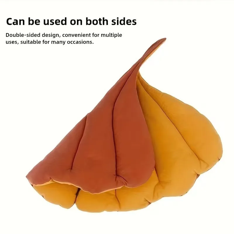 1/2Pcs Leaf Shaped Cat Bed And Pet Mat Soft Washable Reversible Non-Slip Cushion For Cats And Dogs Indoor Travel Camping Pet Bed 1/2Pcs Leaf Shaped Cat Bed And Pet Mat Soft Washable Reversible Non-Slip Cushion For Cats And Dogs Indoor Travel Camping Pet Bed - Image 5