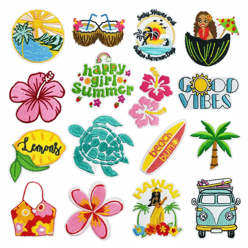Sommer Hot Hawaii Strand Blume Sonne Bus Eisen-Auf Nähen Stickerei Abzeichen Patches Diy T-Shirt Hut Rucksack Kleidung Applikationen Aufkleber Sommer Hot Hawaii Strand Blume Sonne Bus Eisen-Auf Nähen Stickerei Abzeichen Patches Diy T-Shirt Hut Rucksack Kleidung Applikationen Aufkleber