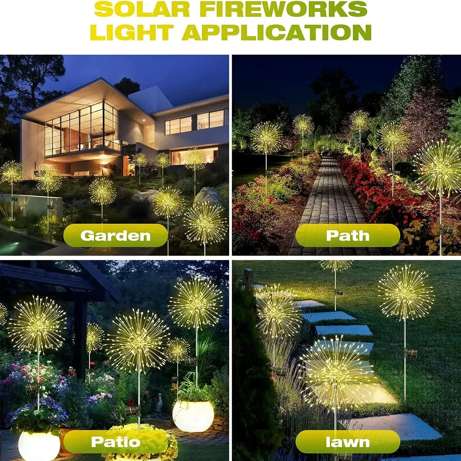Outdoor Led Solar-Feuerwerkslichter Gartendekoration Lichterkette Wasserdichte Pusteblume Rasenlampe Für Garten Landschaft Rasendekoration Outdoor Led Solar-Feuerwerkslichter Gartendekoration Lichterkette Wasserdichte Pusteblume Rasenlampe Für Garten Landschaft Rasendekoration - Image 3