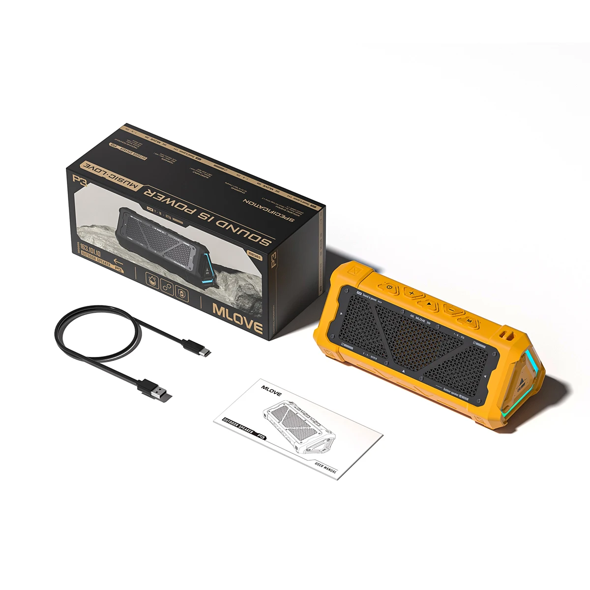 Mlove P3 Outdoor-Bluetooth-Lautsprecher – 40 W, Bluetooth 5.3, Stereo-Sound, Ipx7 Wasserdicht, Micro-Sd-Karte &Amp; Rgb-Licht Mlove P3 Outdoor-Bluetooth-Lautsprecher – 40 W, Bluetooth 5.3, Stereo-Sound, Ipx7 Wasserdicht, Micro-Sd-Karte &Amp; Rgb-Licht - Image 7