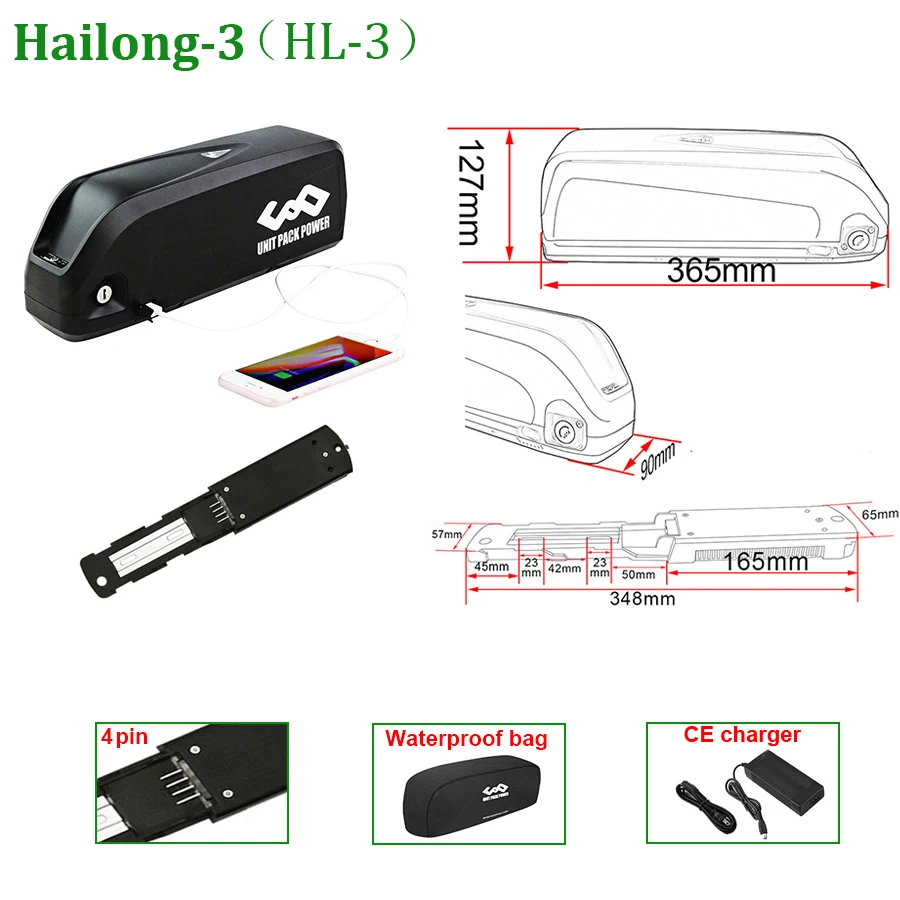 4-Polige Hagel-E-Bike-Batterie 1500 36V 48V 52V 15Ah 20Ah 25Ah 50E M50T Elektrofahrrad-Lithium-Pack Für 1000W 750W 500W 350W. 4-Polige Hagel-E-Bike-Batterie 1500 36V 48V 52V 15Ah 20Ah 25Ah 50E M50T Elektrofahrrad-Lithium-Pack Für 1000W 750W 500W 350W. - Image 4