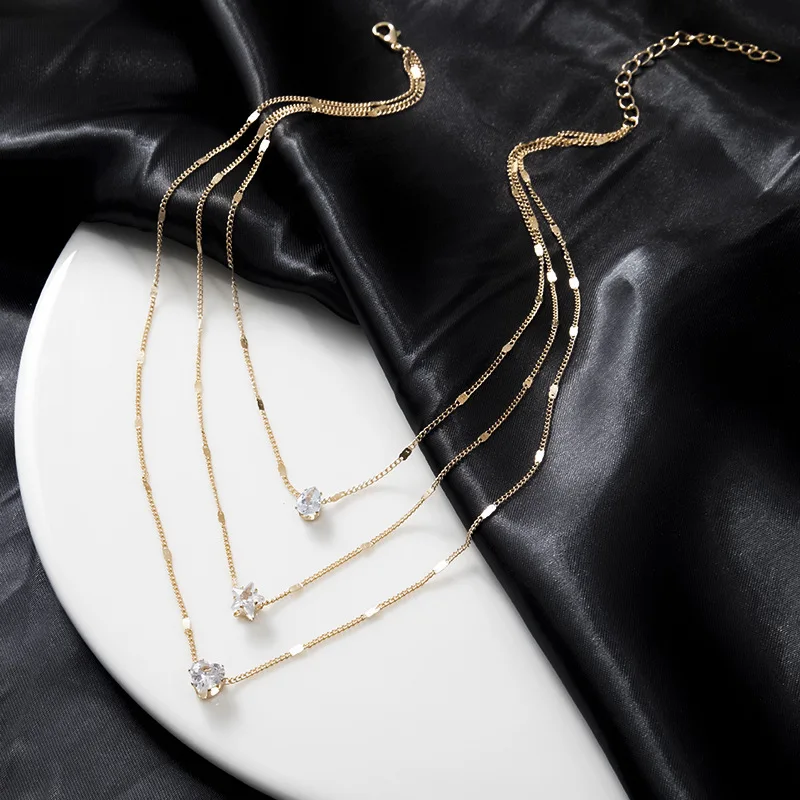 Trendy Zirkon Anhänger Halskette Für Frauen Multilayer Kette Halsband Mode Weibliche Party Glänzenden Schmuck Geschenk Trendy Zirkon Anhänger Halskette Für Frauen Multilayer Kette Halsband Mode Weibliche Party Glänzenden Schmuck Geschenk - Image 5