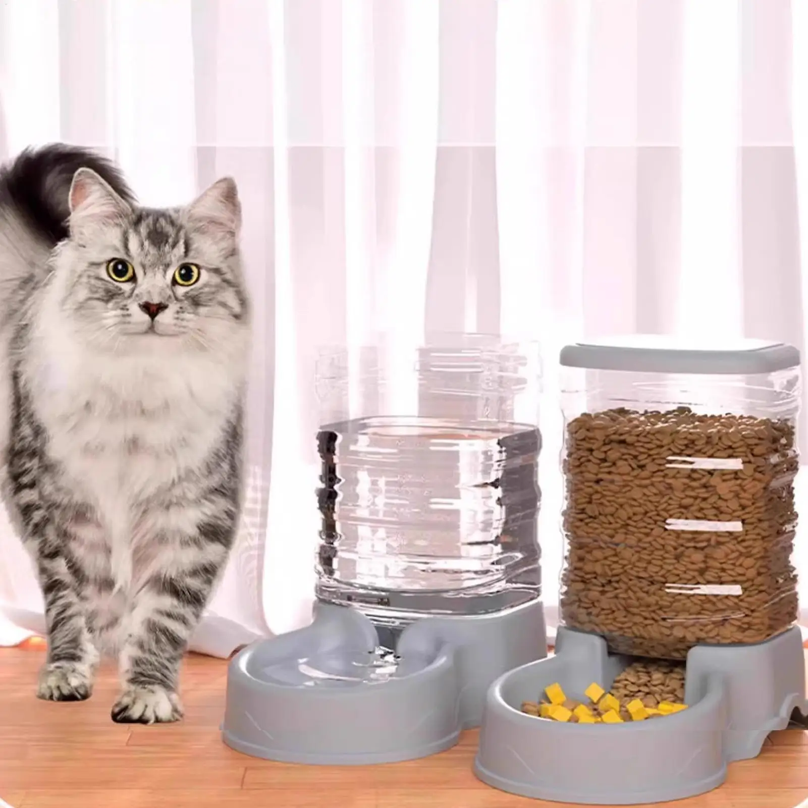 Cat Feeder For Dry Food Cat Waterer Food Feeder Large Capacity Automatic Dog And Cat Water Dispenser For Small To Medium Pets Cat Feeder For Dry Food Cat Waterer Food Feeder Large Capacity Automatic Dog And Cat Water Dispenser For Small To Medium Pets - Image 10