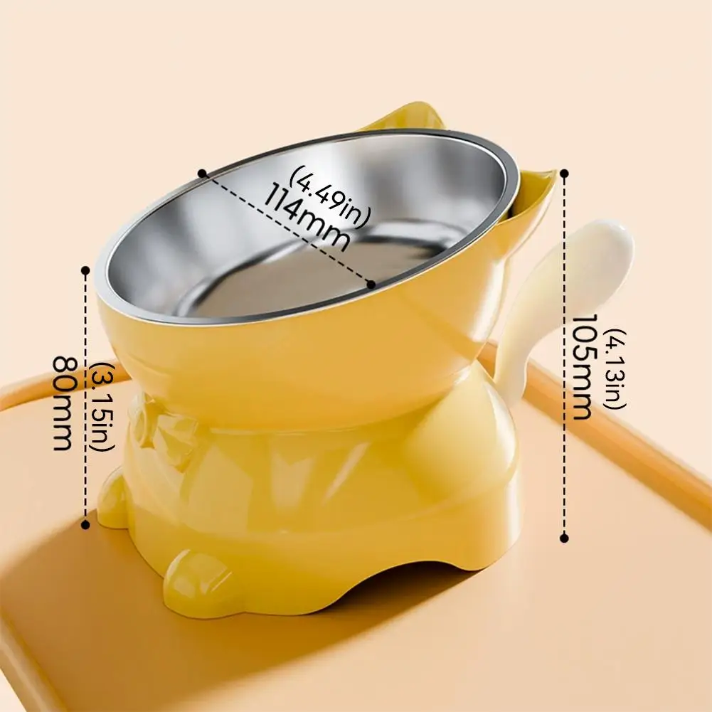 Stainless Steel Cat Bowl Anti-Spill Slanted Cat Food Food Water Dish For Cats Kitten Stainless Steel Cat Bowl Stainless Steel Cat Bowl Anti-Spill Slanted Cat Food Food Water Dish For Cats Kitten Stainless Steel Cat Bowl - Image 6