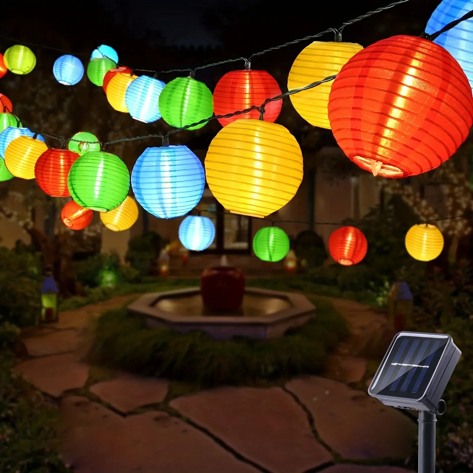 Led Solar Licht Wasserdichte Laterne Lichterkette Solar Power Lampe Für Outdoor Girlande Terrasse Garten Licht Dekor Led Solar Licht Wasserdichte Laterne Lichterkette Solar Power Lampe Für Outdoor Girlande Terrasse Garten Licht Dekor - Image 3