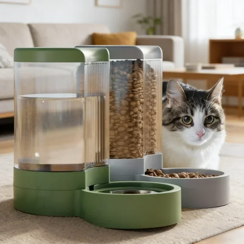 4L Large Capacity Automatic Pet Feeder Waterer Combo Cat Dog Bowl Plastic Feeding Dish Household Indoor Pet Feeding Supplies 4L Large Capacity Automatic Pet Feeder Waterer Combo Cat Dog Bowl Plastic Feeding Dish Household Indoor Pet Feeding Supplies - Image 2