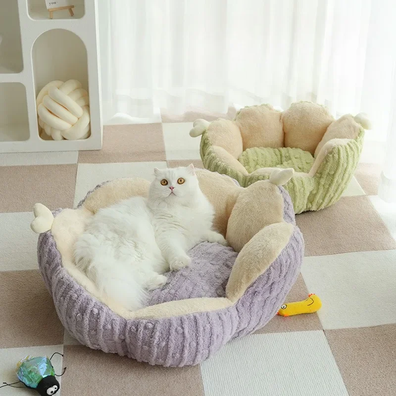 Neues Winter-Plüsch-Haustierbett, Halbgeschlossenes Kaktus-Haustierkissen, Hundebett Geeignet Für Kleine Und Mittelgroße Katzen/Hunde, Haustierzubehör Neues Winter-Plüsch-Haustierbett, Halbgeschlossenes Kaktus-Haustierkissen, Hundebett Geeignet Für Kleine Und Mittelgroße Katzen/Hunde, Haustierzubehör - Image 3