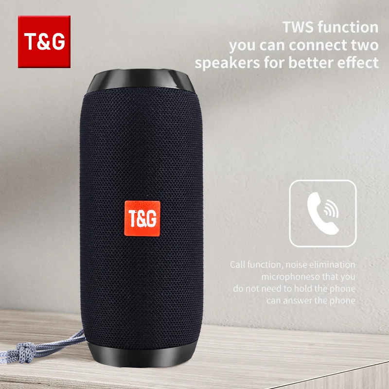 T&Amp;G Tg117 Bluetooth-Lautsprecher – Tragbare Tws-Soundbox Mit Wasserdichtem Stereo-Surround-Sound, Tf-Karte &Amp; Fm-Radio Für Outdoor Tg117 Lautsprecher