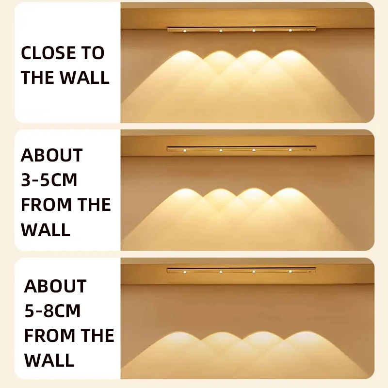 Weiße/Schwarze Led-Schrankleuchte, Usb Wiederaufladbar, Bewegungsmelder, Led-Licht Für Küche, Kleiderschrank, Schrankbeleuchtung, 20 Cm/30 Cm/40 Cm/50 Cm Weiße/Schwarze Led-Schrankleuchte, Usb Wiederaufladbar, Bewegungsmelder, Led-Licht Für Küche, Kleiderschrank, Schrankbeleuchtung, 20 Cm/30 Cm/40 Cm/50 Cm - Image 4