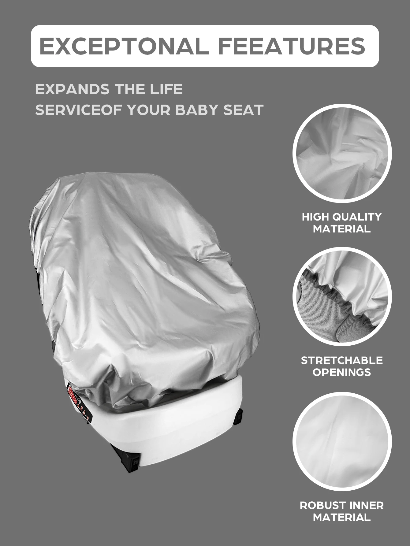 1Pc Baby Car Seat Sun Shade Cover Blocks Out Heat &Amp; Sun Uv Covers Universal Baby Travel Accessories 1Pc Baby Car Seat Sun Shade Cover Blocks Out Heat &Amp; Sun Uv Covers Universal Baby Travel Accessories - Image 5