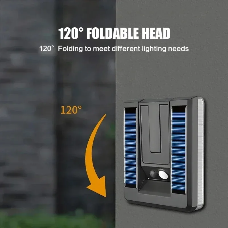 Faltbare Led 120 ° Solarleuchte Für Den Außenbereich, Wandleuchte, Wasserdicht, Strahler, Bewegungsmelder, Solar-3-Modi, Straßenlaterne, Gartendekoration Faltbare Led 120 ° Solarleuchte Für Den Außenbereich, Wandleuchte, Wasserdicht, Strahler, Bewegungsmelder, Solar-3-Modi, Straßenlaterne, Gartendekoration - Image 2
