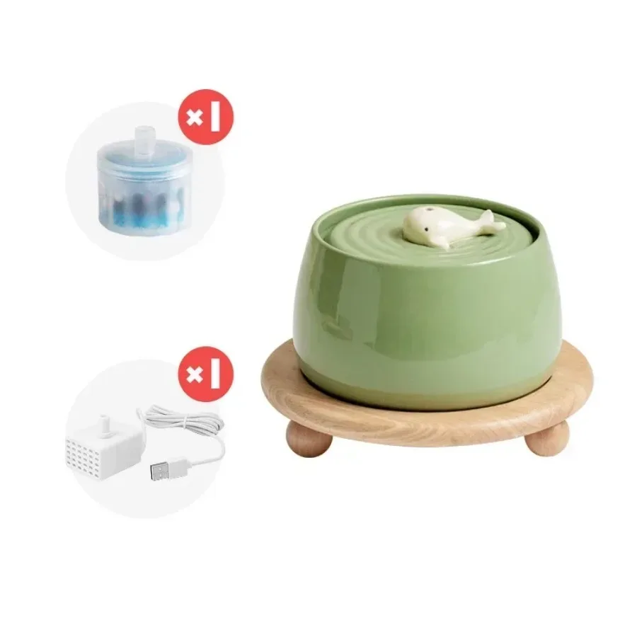 Ceramic Water Fountain Cat Charging Pet Water Feeders Dogs Automatic Circulating Filtration Flow Water Dispenser Cat Accessories Ceramic Water Fountain Cat Charging Pet Water Feeders Dogs Automatic Circulating Filtration Flow Water Dispenser Cat Accessories - Image 7
