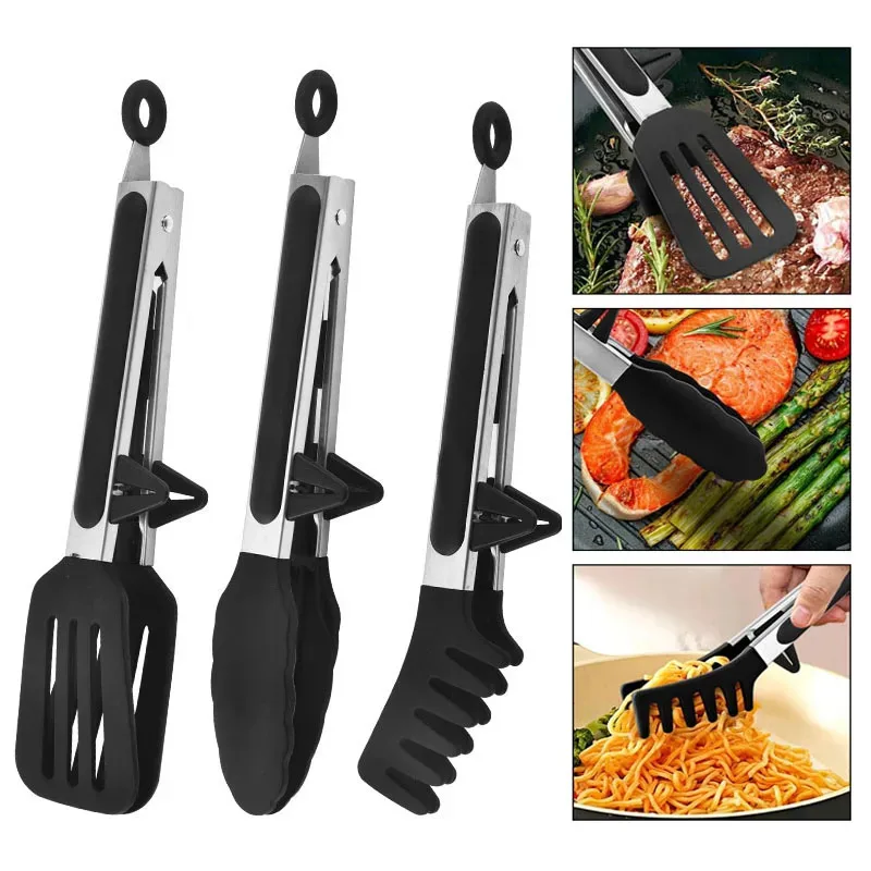 3 Stücke Silikon Küche Kochen Zangen Set Edelstahl Antihaft Lebensmittel Zange Nicht-Slip Kochen Clip Clamp Bbq Salat Grill Werkzeuge 3 Stücke Silikon Küche Kochen Zangen Set Edelstahl Antihaft Lebensmittel Zange Nicht-Slip Kochen Clip Clamp Bbq Salat Grill Werkzeuge