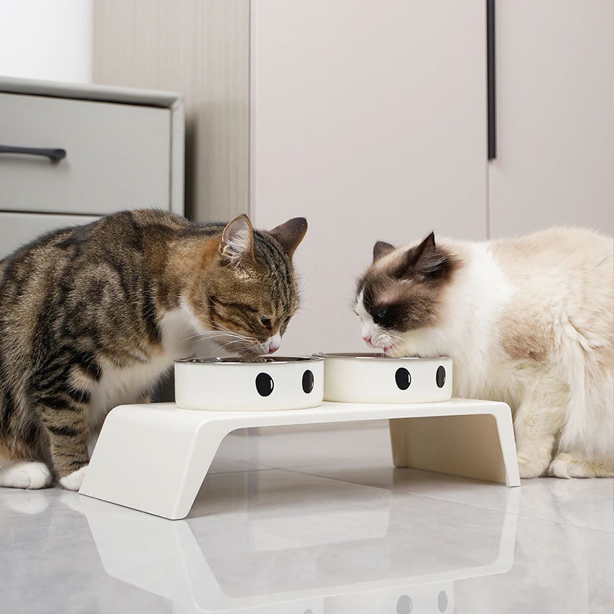 Elevated Pet Dog Feeder Bowls Raised Stand With Double Stainless Steel Food Water Bowls For Small Medium Large Dogs Cats Elevated Pet Dog Feeder Bowls Raised Stand With Double Stainless Steel Food Water Bowls For Small Medium Large Dogs Cats - Image 3