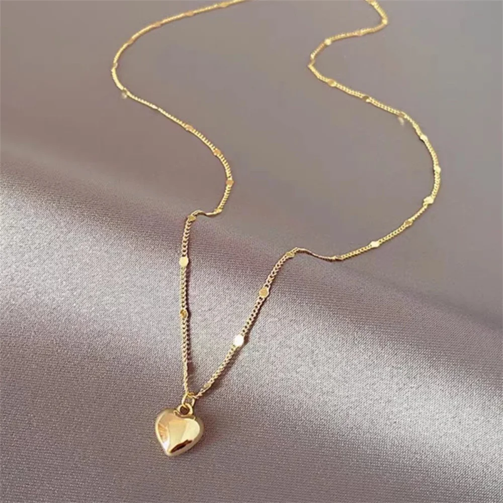 Einfache Liebe Anhänger Schlüsselbein Kette Halskette Trendy Gold Farbe Halsband Für Frauen Mode Schmuck Personalisierte Geschenk Einfache Liebe Anhänger Schlüsselbein Kette Halskette Trendy Gold Farbe Halsband Für Frauen Mode Schmuck Personalisierte Geschenk - Image 2