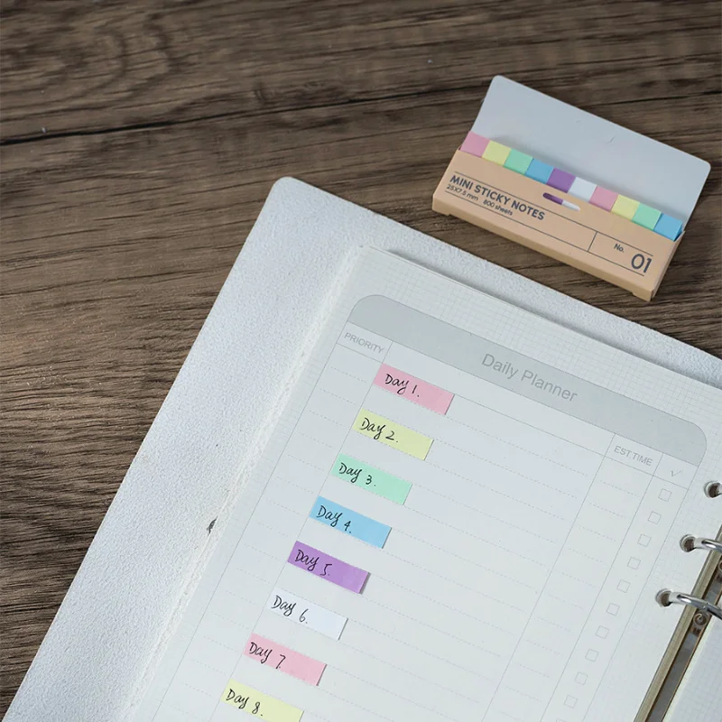 800 Stück Klebende Notizzettel In Box, Index-Etiketten, Lese-Notizzettel, Index-Aufkleber, Nicht Transparente, Wasserfeste Klebende Notizzettel 800 Stück Klebende Notizzettel In Box, Index-Etiketten, Lese-Notizzettel, Index-Aufkleber, Nicht Transparente, Wasserfeste Klebende Notizzettel - Image 5