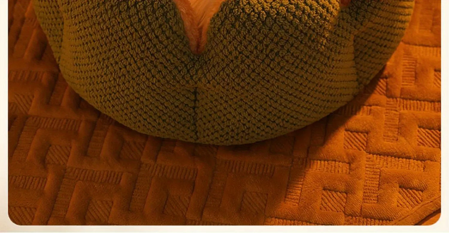Petal Shaped Pet Bed, Plush Round Dog &Amp; Cat Cushion Mat With Knitted Texture, Ultra Soft Warm Nest For Kittens Puppies In Winter Petal Shaped Pet Bed, Plush Round Dog &Amp; Cat Cushion Mat With Knitted Texture, Ultra Soft Warm Nest For Kittens Puppies In Winter - Image 13