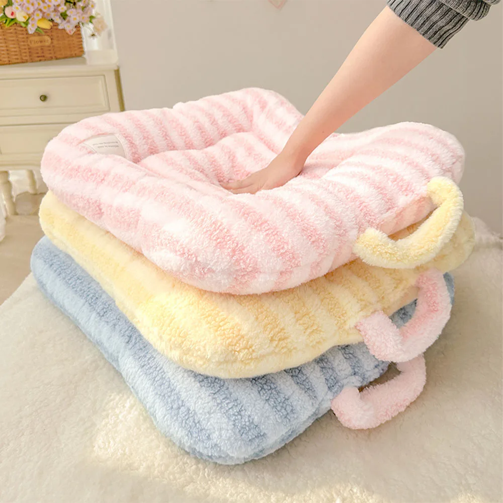 Cute Soft Pet Cat Bed Pad For Four Seasons Soft Plush Oval Comfortable Sleeping Washable For Small Medium Dogs/Cats Pet Products Cute Soft Pet Cat Bed Pad For Four Seasons Soft Plush Oval Comfortable Sleeping Washable For Small Medium Dogs/Cats Pet Products - Image 11