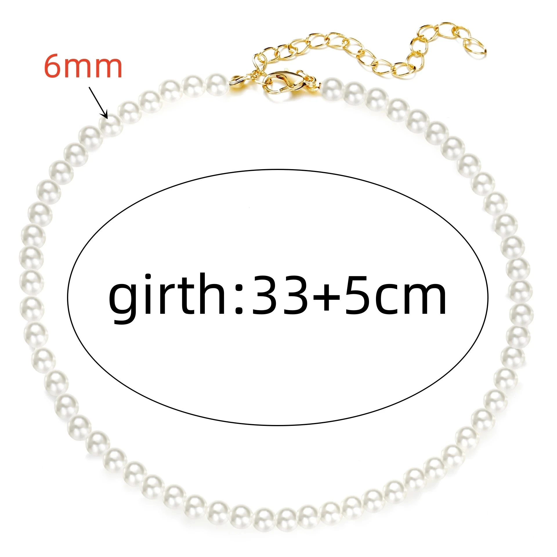Trend 4-8Mm Weiße Perle Halskette Schlüsselbein Kette Für Frauen Klassische Elegante Hochzeit Hals Schmuck Liebe Anhänger Geschenk Trend 4-8Mm Weiße Perle Halskette Schlüsselbein Kette Für Frauen Klassische Elegante Hochzeit Hals Schmuck Liebe Anhänger Geschenk - Image 6
