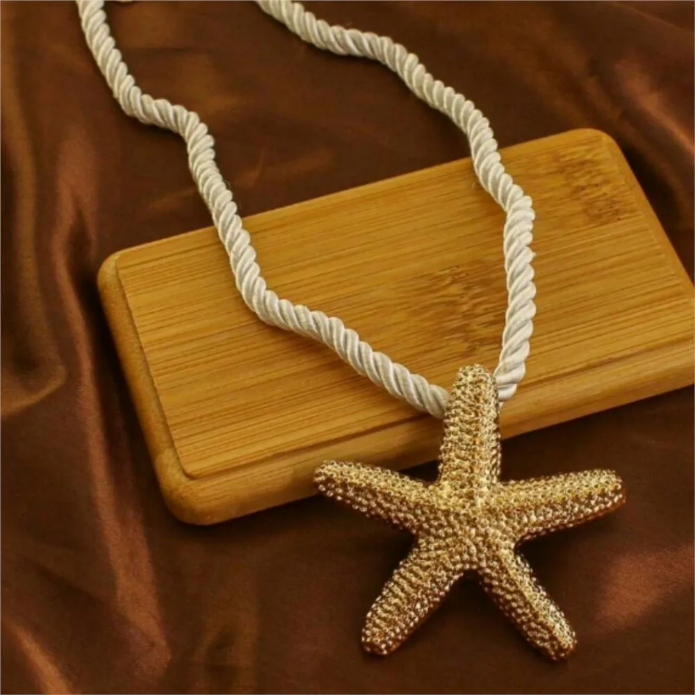 Strand-Stil, Übertriebener Seestern-Anhänger, Klobige Seil-Halskette Für Frauen, Sommer-Schlüsselbeinkette, Halsketten, Berufungsschmuck Strand-Stil, Übertriebener Seestern-Anhänger, Klobige Seil-Halskette Für Frauen, Sommer-Schlüsselbeinkette, Halsketten, Berufungsschmuck - Image 2