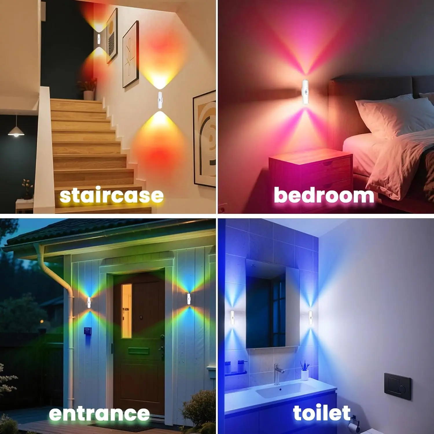 Nachtlicht Mit Bewegungsmelder, 7-Farbwechsel, Kabellose Led-Wandleuchte, Magnetisch, Wiederaufladbar, Für Badezimmer, Schlafzimmer, Wohnzimmer Nachtlicht Mit Bewegungsmelder, 7-Farbwechsel, Kabellose Led-Wandleuchte, Magnetisch, Wiederaufladbar, Für Badezimmer, Schlafzimmer, Wohnzimmer - Image 6