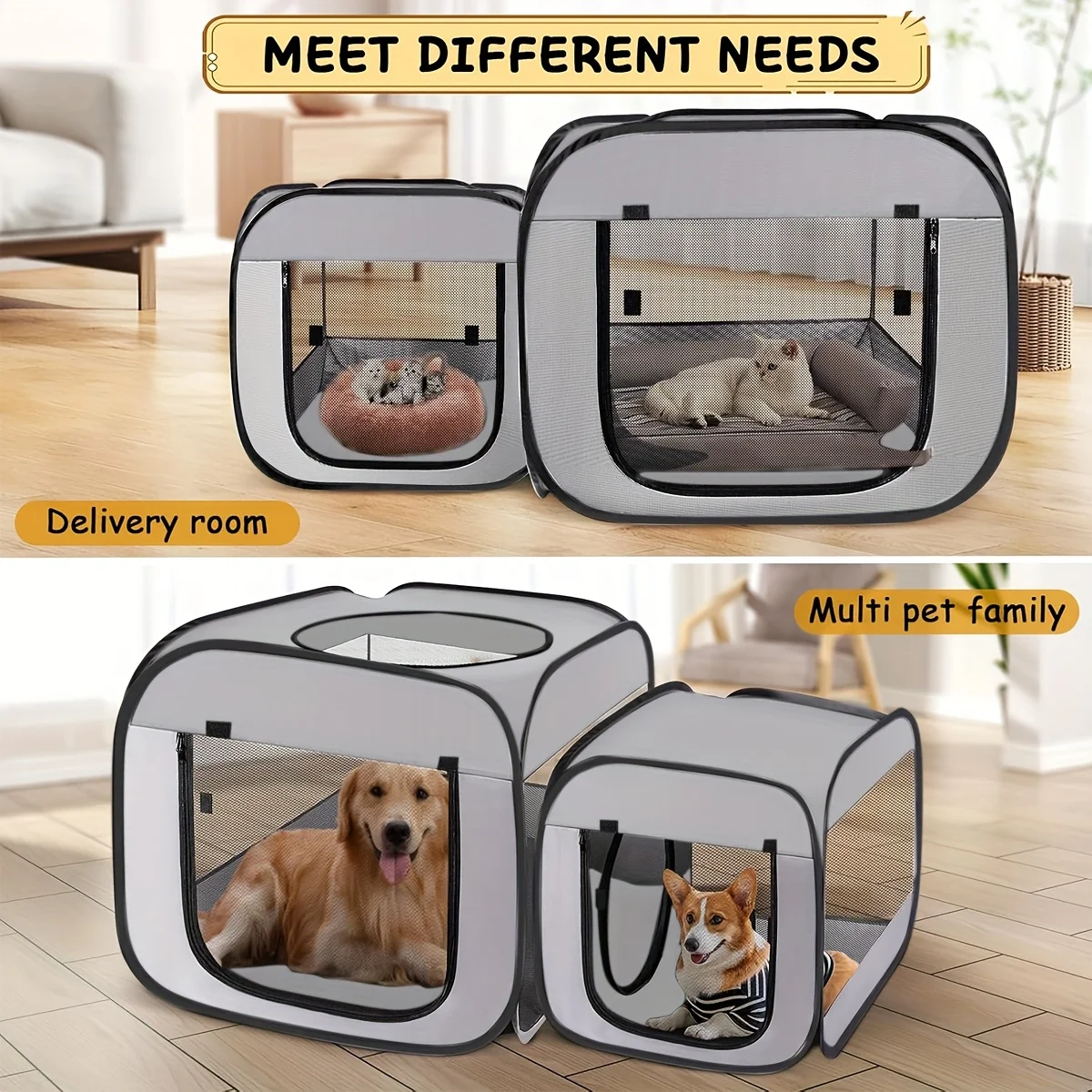 Large Cat Enclosure - Freestanding Design, Portable Indoor/Outdoor Pet Fence, Outdoor Cat Play Area Large Cat Enclosure - Freestanding Design, Portable Indoor/Outdoor Pet Fence, Outdoor Cat Play Area - Image 2