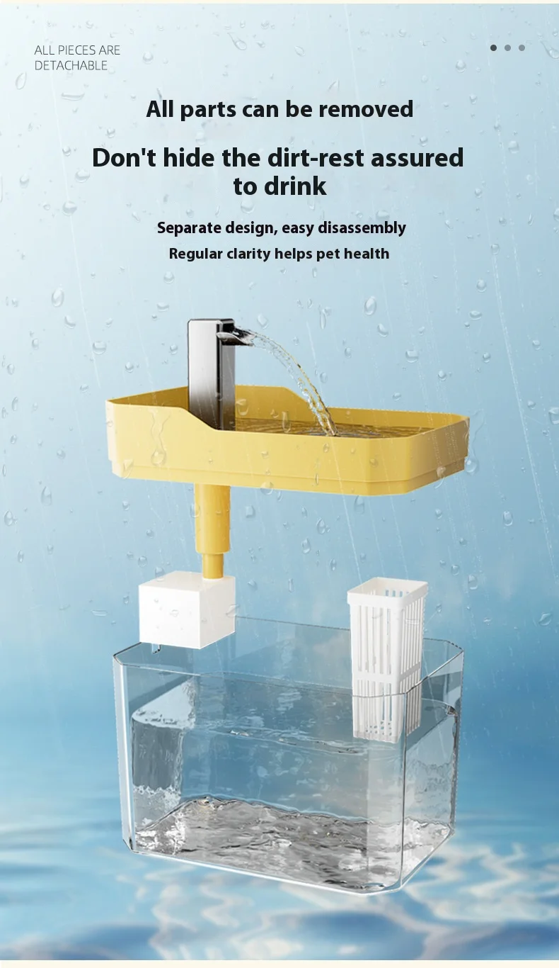 Cat Water Fountain Auto Filter Transparent Drinker Usb Anti-Dry Burning Recirculate Filtering Water Dispenser With Pump Cat Water Fountain Auto Filter Transparent Drinker Usb Anti-Dry Burning Recirculate Filtering Water Dispenser With Pump - Image 19