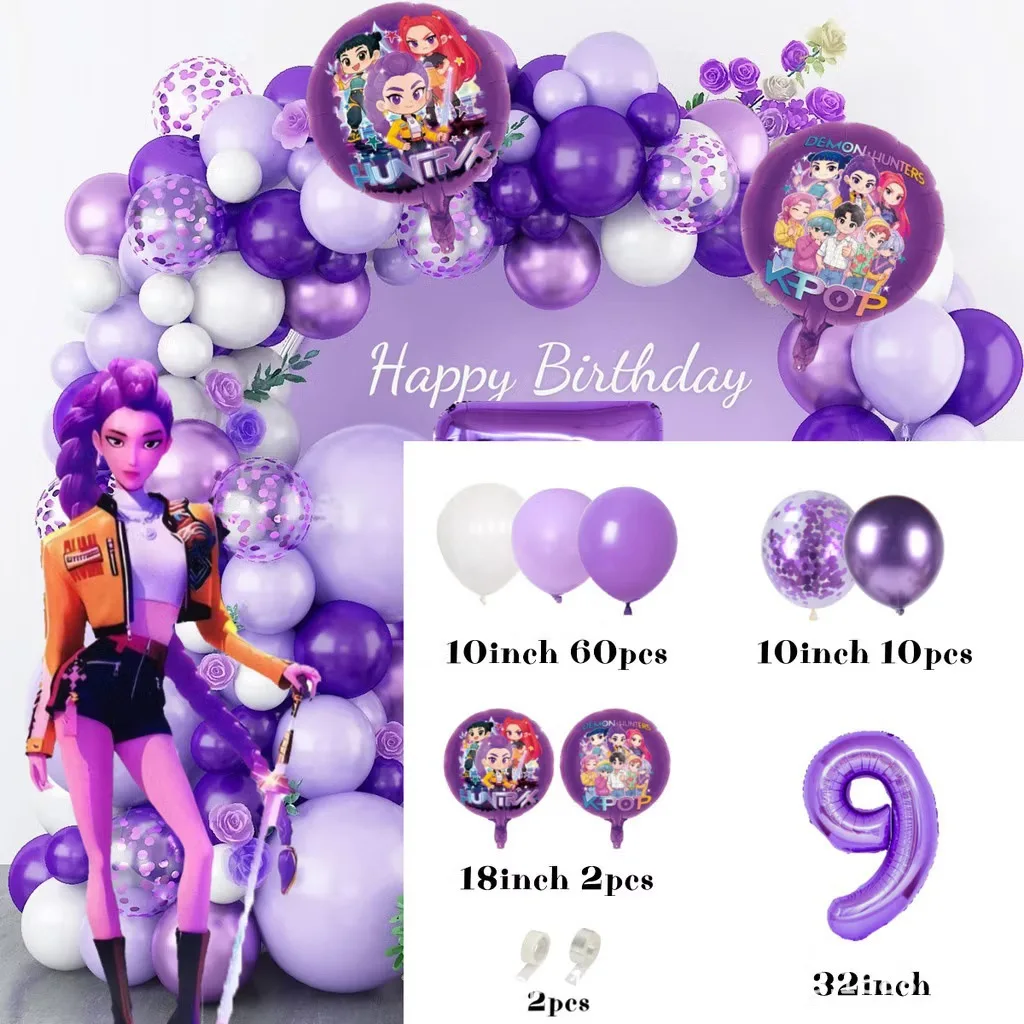 K-Pop Geburtstagsparty-Dekorationen, Lila-Rosa Ballongirlanden-Set Mit Folienballons &Amp; Happy Birthday Hintergrund Für Partys K-Pop Geburtstagsparty-Dekorationen, Lila-Rosa Ballongirlanden-Set Mit Folienballons &Amp; Happy Birthday Hintergrund Für Partys - Image 11