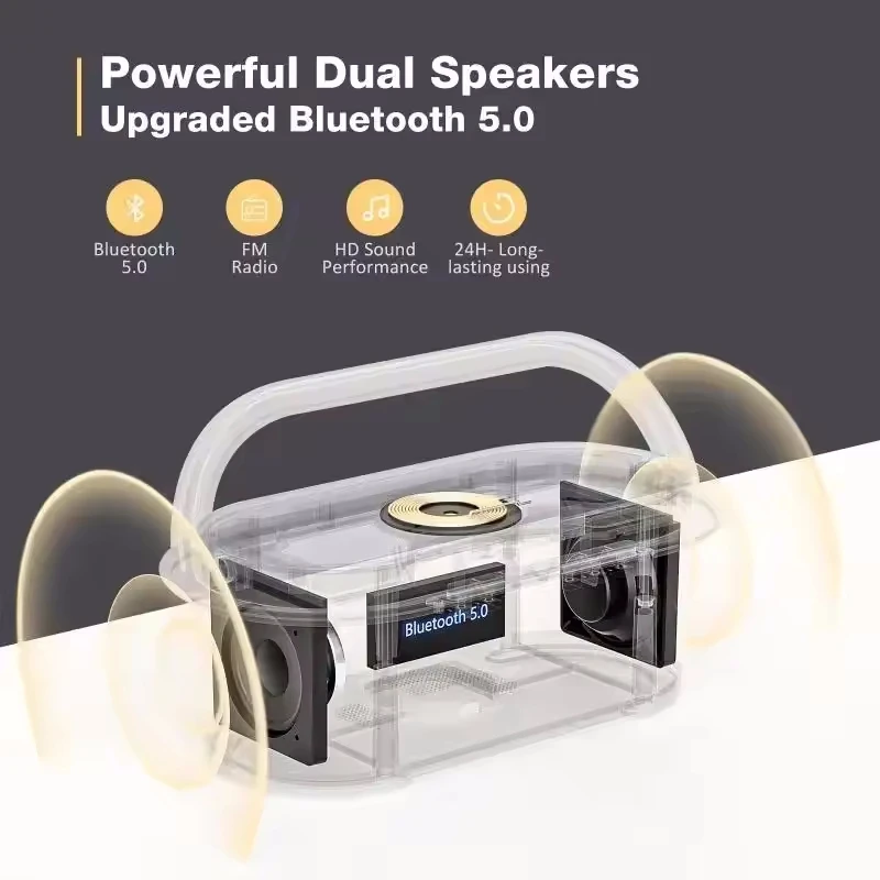 Tragbarer Bluetooth-Radiowecker Mit Fm-Radio, Ladefunktion, Lautsprecher, Nachtlicht &Amp; Wecker – Musikbox Für Zuhause, Büro &Amp; Unterwegs Tragbarer Bluetooth-Radiowecker Mit Fm-Radio, Ladefunktion, Lautsprecher, Nachtlicht &Amp; Wecker – Musikbox Für Zuhause, Büro &Amp; Unterwegs - Image 5