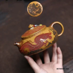 Chinesische Yixing Lila Ton Teekanne Handgemachte drachen muster Zisha Teekanne Haushalt Schönheit Tee-ei Wasserkocher Tee-Set 300 ml