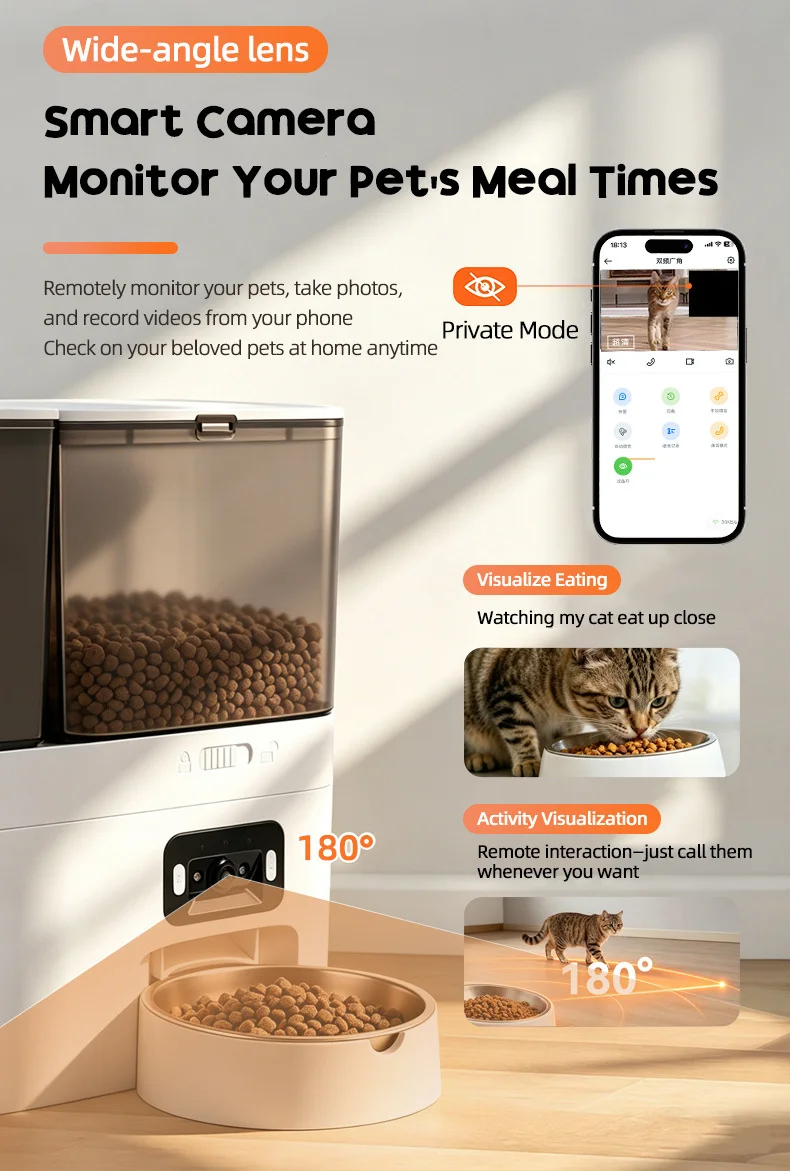 Intelligent Automatic Cat Feeder With Built-In Water Dispenser Integrated Pet Feeding Station Button-Wifi-Video Timed And Quanti Intelligent Automatic Cat Feeder With Built-In Water Dispenser Integrated Pet Feeding Station Button-Wifi-Video Timed And Quanti - Image 11