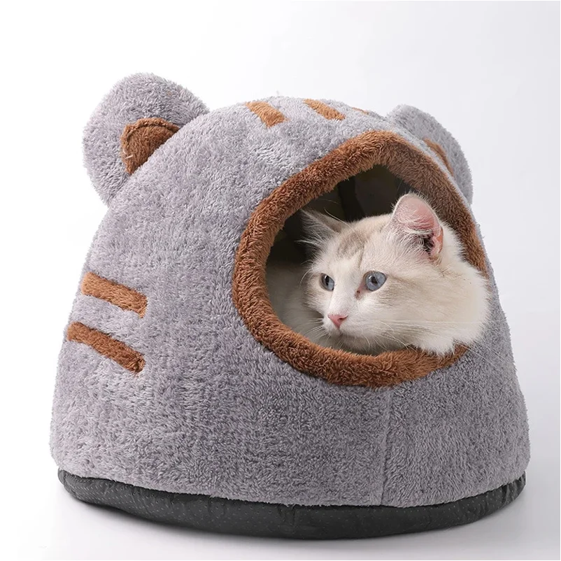 Winter-Tiefschlaf-Komfort-Katzenbett, Niedliches Bärenkopf-Form-Nest, Haustiere, Zelt, Gemütliche Höhle Für Katzen, Haus, Weiche Und Selbstwärmende Kätzchenbetten Winter-Tiefschlaf-Komfort-Katzenbett, Niedliches Bärenkopf-Form-Nest, Haustiere, Zelt, Gemütliche Höhle Für Katzen, Haus, Weiche Und Selbstwärmende Kätzchenbetten - Image 6