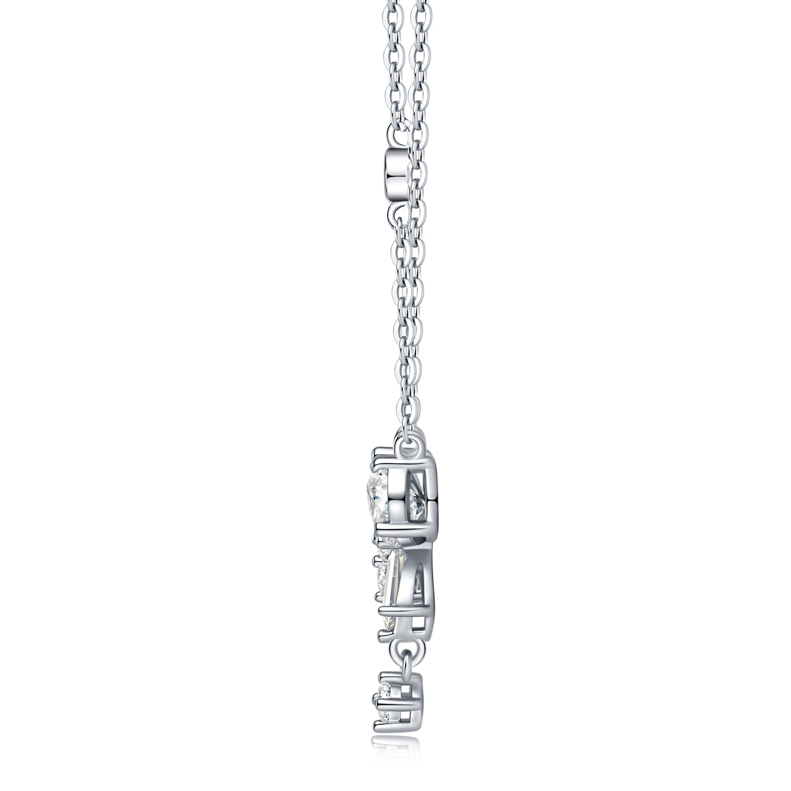 925 Sterling Silber Schleifenknoten Moissanit-Halskette Für Damen, Birnenförmiger D-Farbiger Vvs1 Labor-Diamant-Anhänger, Romantische Hochzeits-Schmuckstücke 925 Sterling Silber Schleifenknoten Moissanit-Halskette Für Damen, Birnenförmiger D-Farbiger Vvs1 Labor-Diamant-Anhänger, Romantische Hochzeits-Schmuckstücke - Image 5