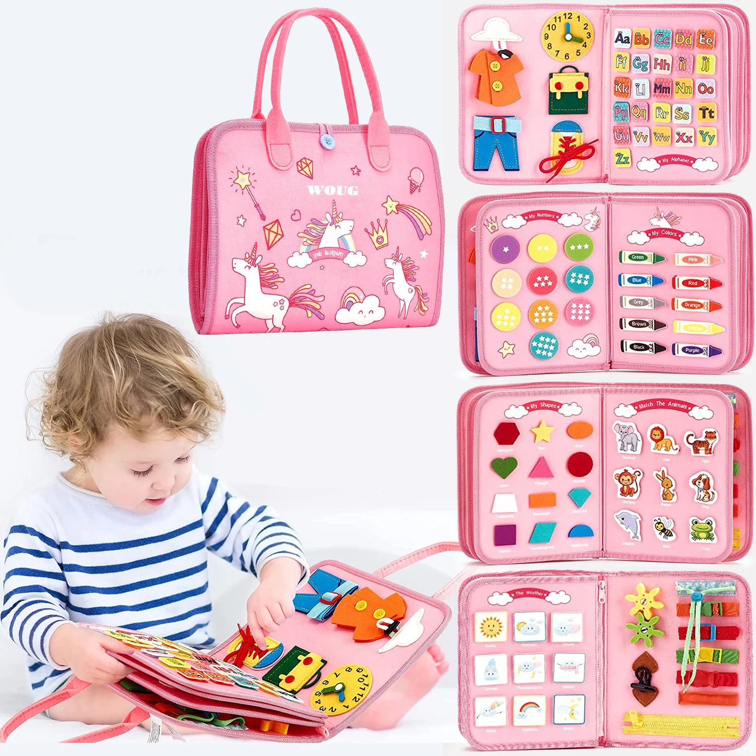 Toddler Montessori Busy Board Activities Education Toys Basic Dress Motor Skills Baby Travel Learning Toys For Christmas Gift Toddler Montessori Busy Board Activities Education Toys Basic Dress Motor Skills Baby Travel Learning Toys For Christmas Gift - Image 2