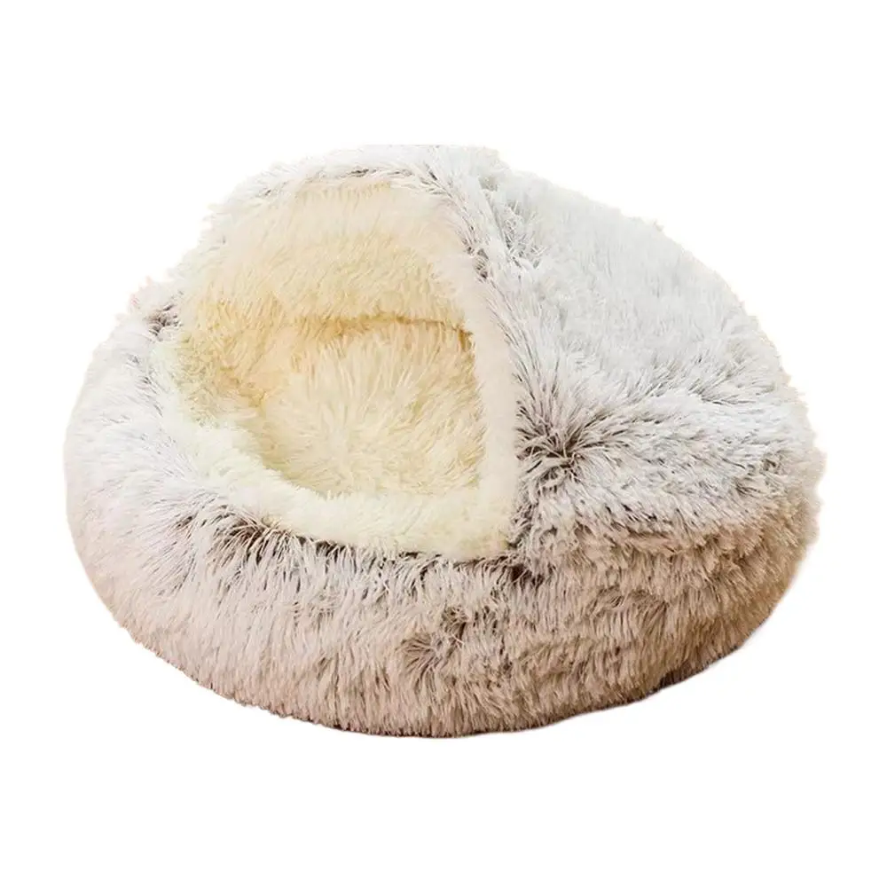 Weiches Haustierbett Für Herbst Und Winter, Warm, Bequem, Kältebeständig, Katzennest, Muschelkissen, Halbgeschlossenes Katzenhöhlenbett, Heimtierbedarf Weiches Haustierbett Für Herbst Und Winter, Warm, Bequem, Kältebeständig, Katzennest, Muschelkissen, Halbgeschlossenes Katzenhöhlenbett, Heimtierbedarf - Image 7