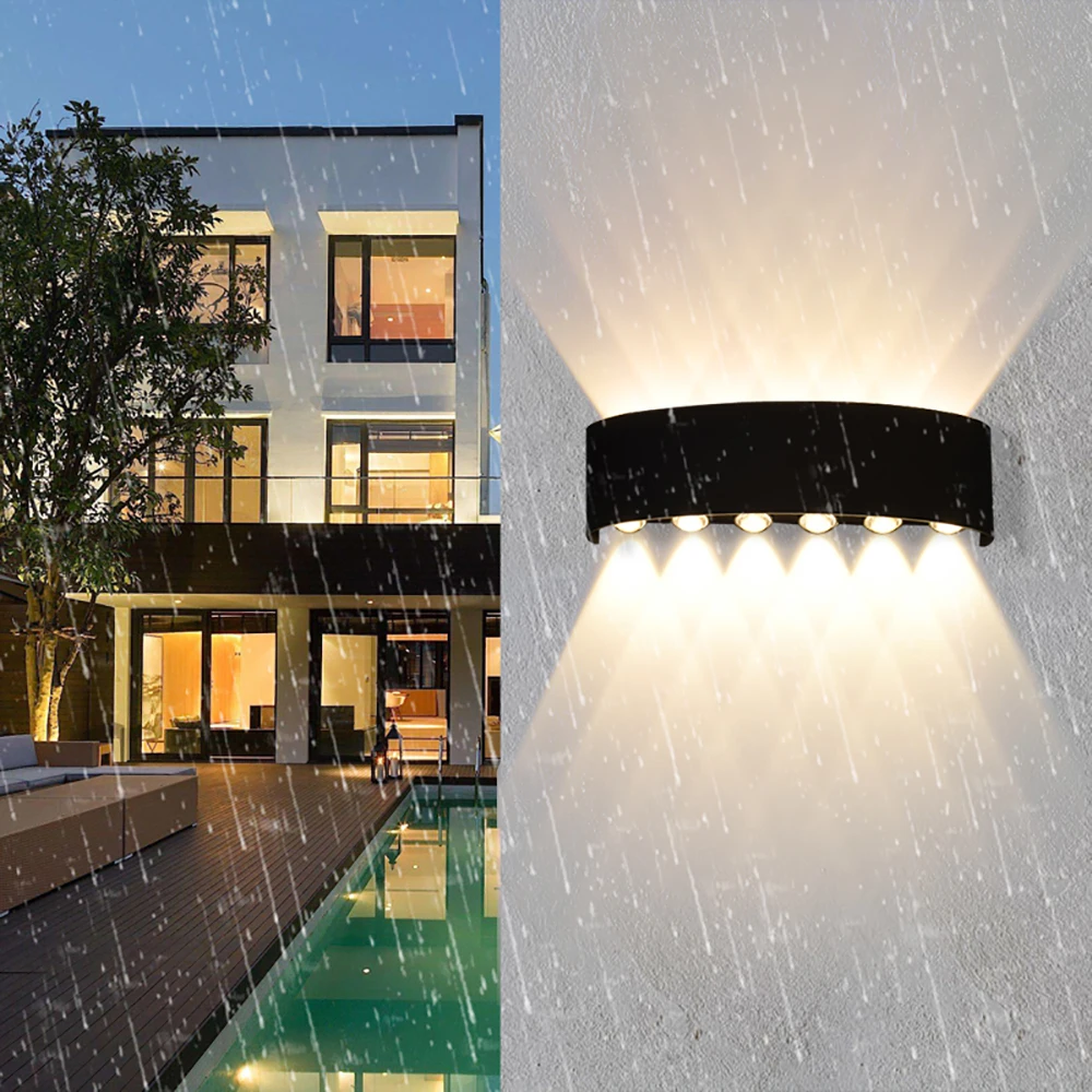 Wand Lampe Led Aluminium Outdoor Indoor Ip65 Up Down Weiß Schwarz Moderne Für Home Treppen Schlafzimmer Nacht Badezimmer Licht Wand Lampe Led Aluminium Outdoor Indoor Ip65 Up Down Weiß Schwarz Moderne Für Home Treppen Schlafzimmer Nacht Badezimmer Licht - Image 6