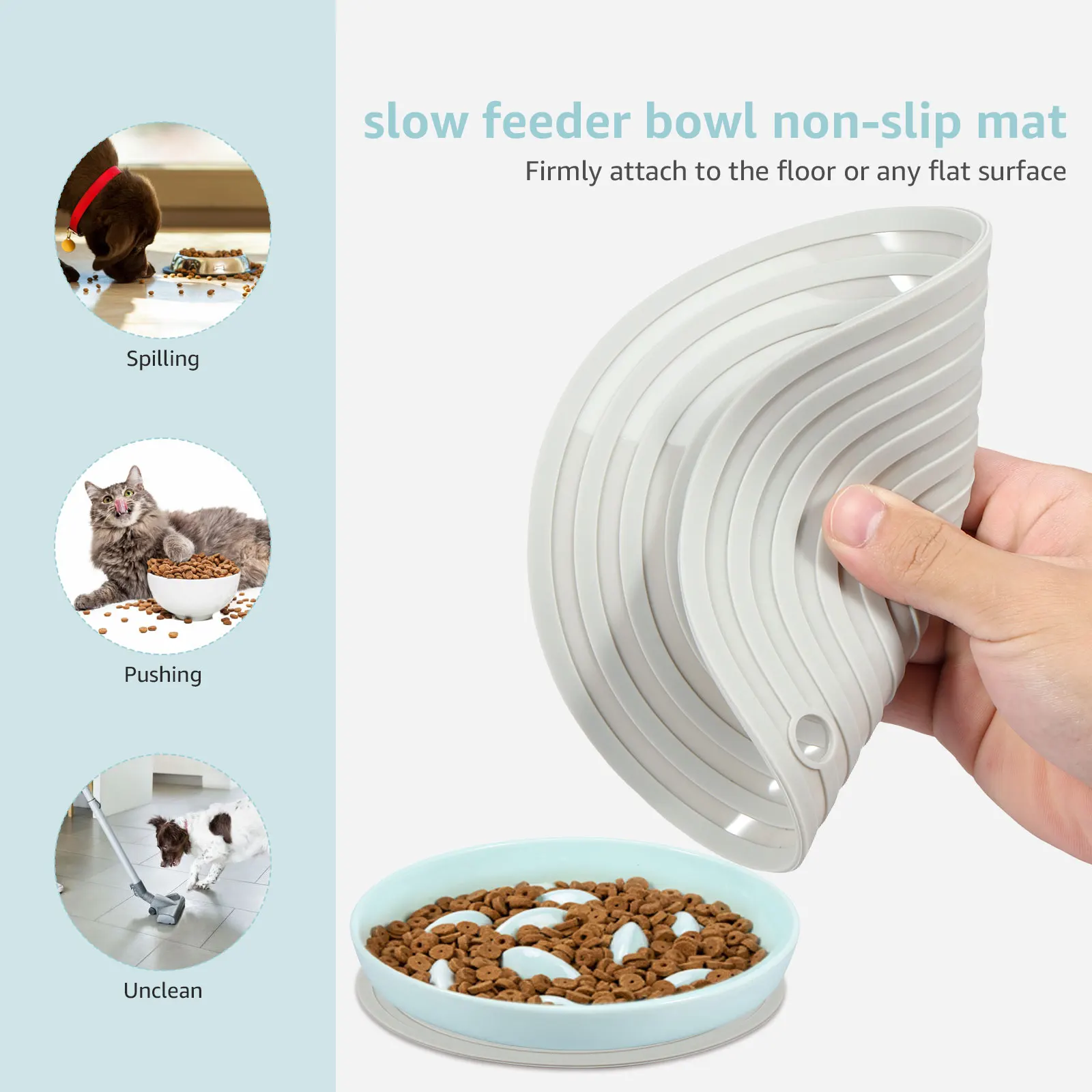 Cat Bowl Slow Feeder Non Slip Mat Raised Edge Pets Eating Anti Vomiting Ceramic Bowl Reusable Healthy Anti-Choking Cat Bowl Slow Feeder Non Slip Mat Raised Edge Pets Eating Anti Vomiting Ceramic Bowl Reusable Healthy Anti-Choking - Image 12