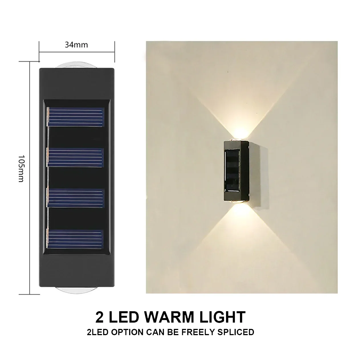 Solar-Led-Leuchte, Wasserdichte Außenwandleuchte, Dämmerungssensor-Zaunbeleuchtung Für Garten, Hof, Veranda, Gehweg, Camping, Heim-Dekoration Solar-Led-Leuchte, Wasserdichte Außenwandleuchte, Dämmerungssensor-Zaunbeleuchtung Für Garten, Hof, Veranda, Gehweg, Camping, Heim-Dekoration - Image 8