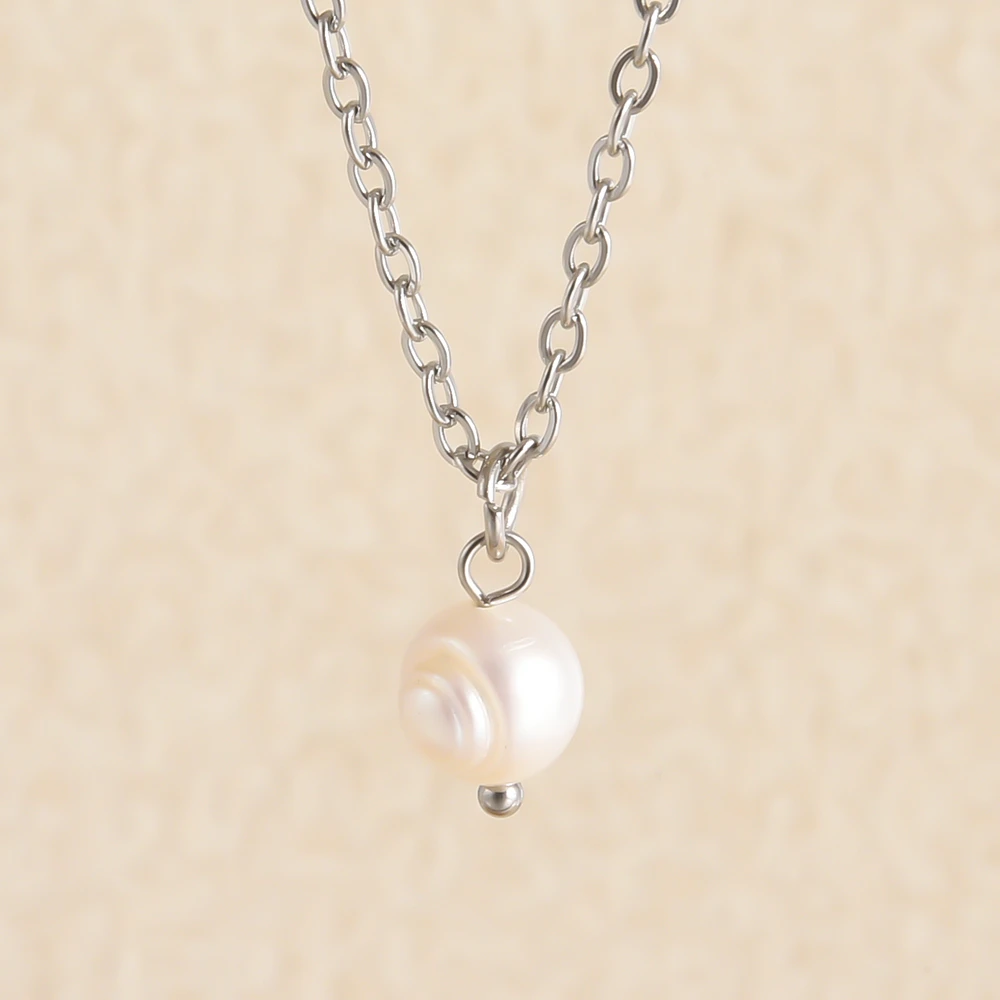 Echte Unregelmäßige Natürliche Süßwasserperlen Anhänger Halsketten Edelstahl O Gliederkette 45/50/60 Cm Modeschmuck Halskette Echte Unregelmäßige Natürliche Süßwasserperlen Anhänger Halsketten Edelstahl O Gliederkette 45/50/60 Cm Modeschmuck Halskette - Image 20