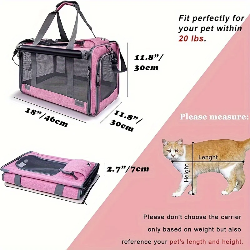 Pet Carrier For Large And Medium Cats Soft-Sided Pet Carrier For Big Medium Cats And Puppy Dog Carriers Cat Carriers Pet Carrier For Large And Medium Cats Soft-Sided Pet Carrier For Big Medium Cats And Puppy Dog Carriers Cat Carriers - Image 3