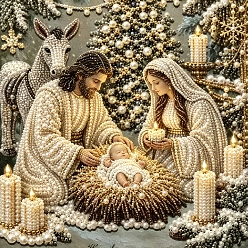 Diamond-Painting-Set Krippe 5D Mit Rahmen – Christliche Weihnachtsdeko Zum Aufhängen Diamond-Painting-Set Krippe 5D Mit Rahmen – Christliche Weihnachtsdeko Zum Aufhängen – Bild 8