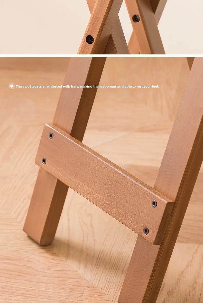 Retro Style Bamboo Folding Stool, Household Foldable Round Stool, Foldable High Stool, Bar Stool, Restaurant Dining Stool Retro Style Bamboo Folding Stool, Household Foldable Round Stool, Foldable High Stool, Bar Stool, Restaurant Dining Stool - Image 26