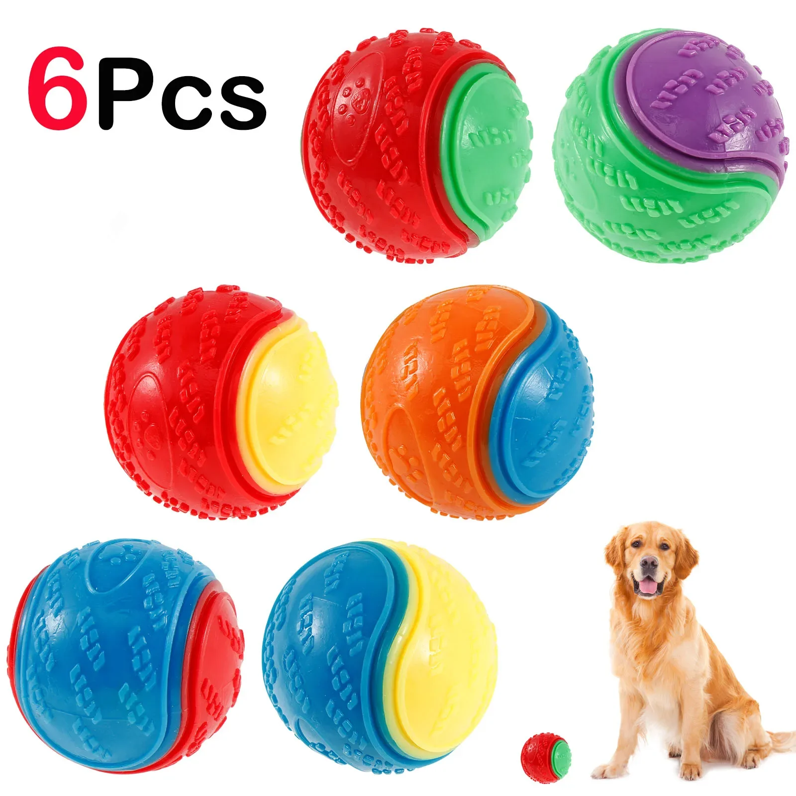 6 Stücke Quietschende Bälle Spielzeug Hunde Interaktives Spielzeug Tpr Hund Kauspielzeug Für Hund Haustier Zähne Reinigung Biss Widerstand Heimtierbedarf 6 Stücke Quietschende Bälle Spielzeug Hunde Interaktives Spielzeug Tpr Hund Kauspielzeug Für Hund Haustier Zähne Reinigung Biss Widerstand Heimtierbedarf - Image 2