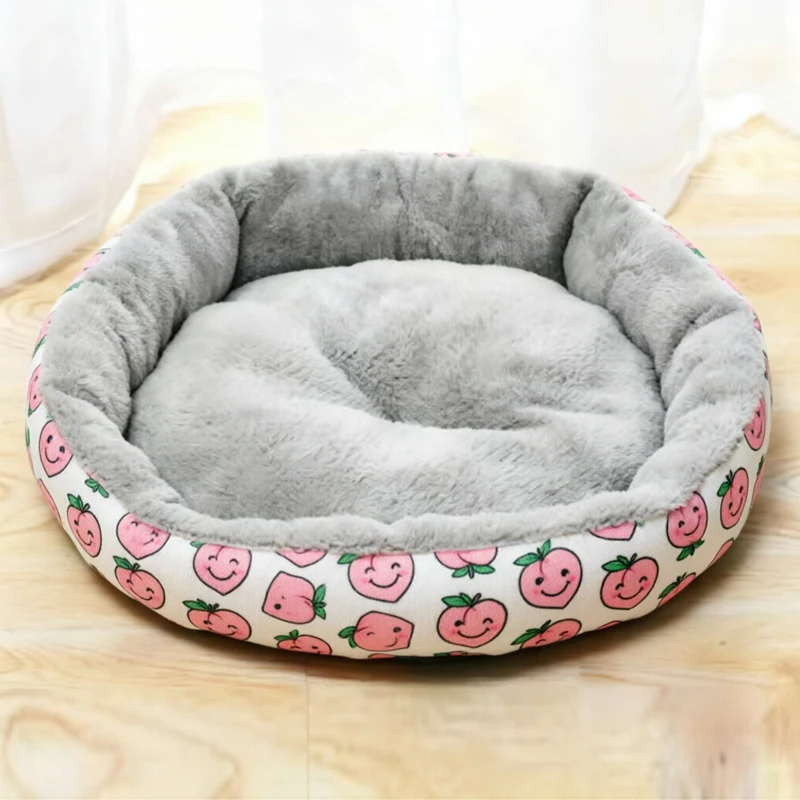 Rundes Cord-Katzenbett, Weiches Und Warmes Haustierbett Rundes Cord-Katzenbett, Weiches Und Warmes Haustierbett - Image 8