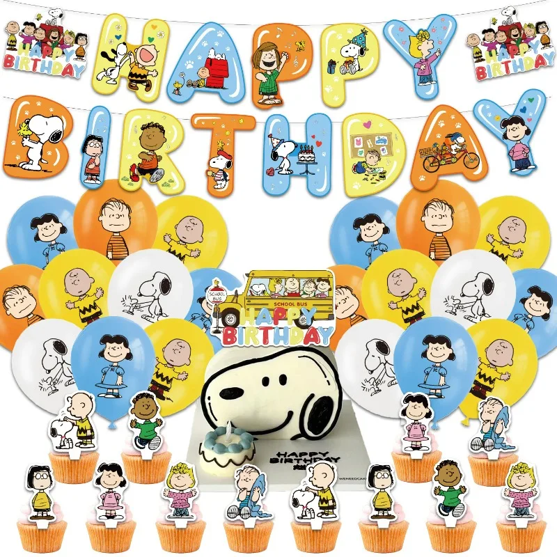Cartoon Geburtstagsparty Familienfeier Dekorationen Snoopy Banner Flagge Folien-Latex-Ballons Zubehör Niedliche Partygeschenke Neu Cartoon Geburtstagsparty Familienfeier Dekorationen Snoopy Banner Flagge Folien-Latex-Ballons Zubehör Niedliche Partygeschenke Neu - Image 2