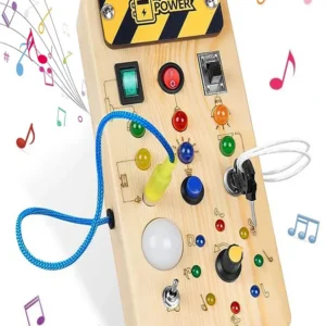 Kinder Frühe Bildung Spielzeug Elektronische Led Licht Baby Holz Sensorischen Beschäftigt Bord Montessori Für Kleinkind Weihnachten Geschenke